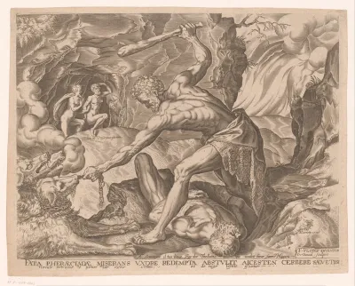 Hercules bedwingt Cerberus