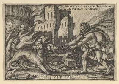 Hercules Capturing Cerberus, from "The Labors of Hercules"