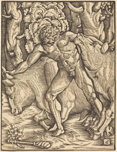 Hercules Carrying Off the Cattle of Geryon