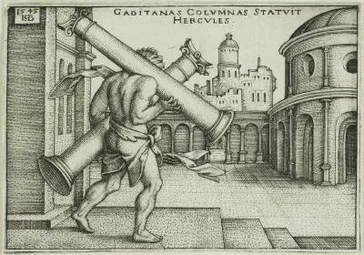 Hercules Carrying the Columns of Gades, from The Labors of Hercules
