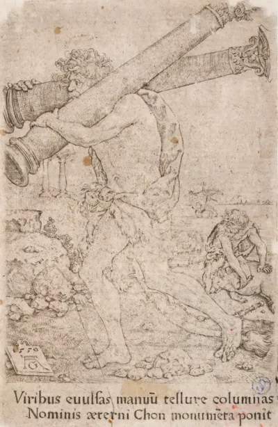 Hercules Carrying the Columns of Gades, from the series:  The Labours of Hercules (12)