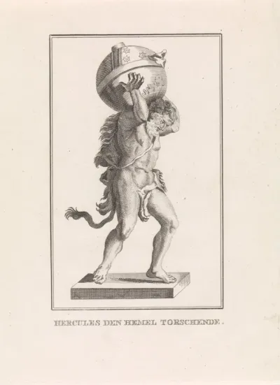 Hercules draagt de hemelglobe op zijn schouders