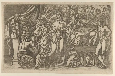 Hercules dressed as a woman