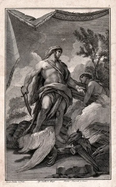 Hercules (?). Engraving by N. Barsanti after J. Castillo after L. Giordano
