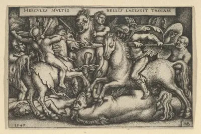 Hercules Fighting Against the Trojans, from "The Labors of Hercules"