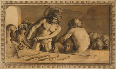 Hercules Gets Cerberus from the Underworld (Charon, the Ferryman of the Styx)
