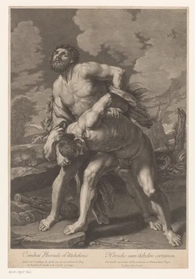 Hercules in gevecht met Acheloüs