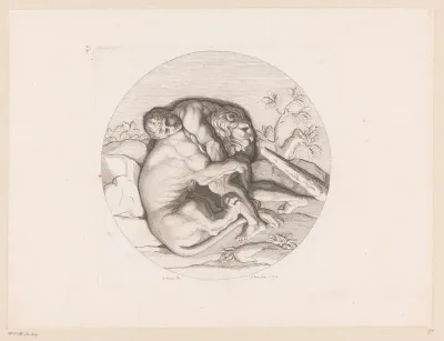 Hercules in gevecht met de Nemeïsche leeuw