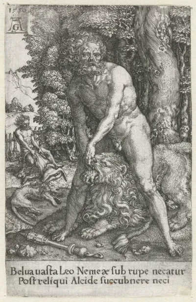 Hercules in gevecht met de Nemeïsche leeuw