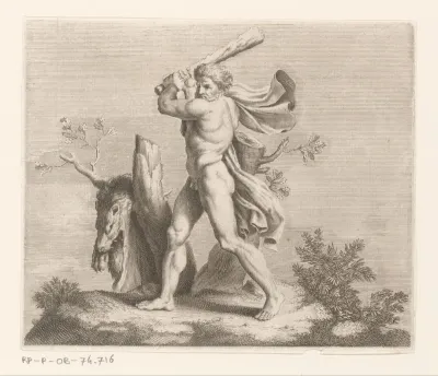 Hercules met geheven knots