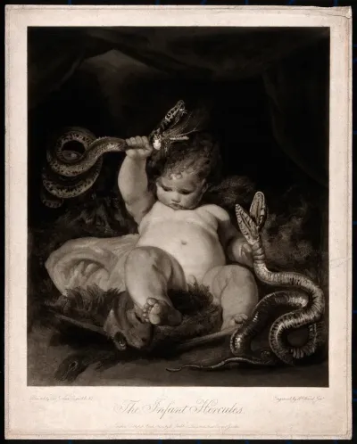 Hercules. Mezzotint by W. Ward after Sir J. Reynolds