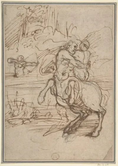 Hercules, Nessus the Centaur, and Deianeira, from "The Labors of Hercules"