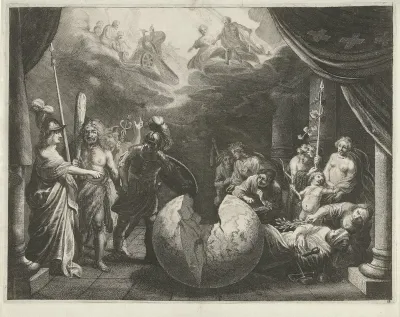 Hercules overlegt met Mars en Minerva
