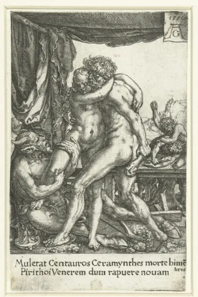 Hercules redt een vrouw van de centaur
