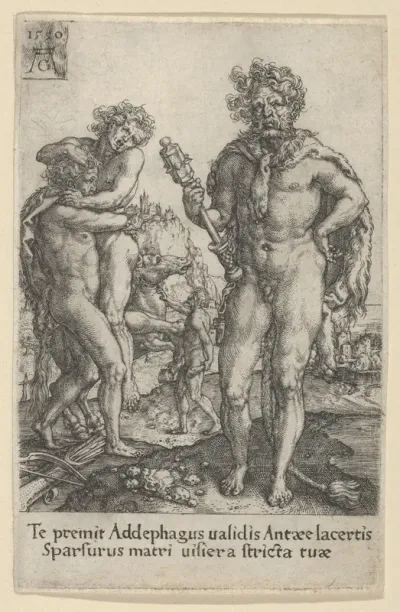 Hercules Squeezing Antaeus to Death, from The Labors of Hercules