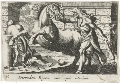 Hercules temt de paarden van Diomedes