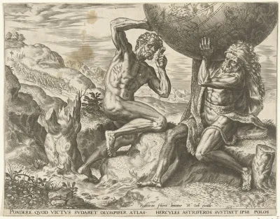 Hercules torst de wereldbol voor Atlas