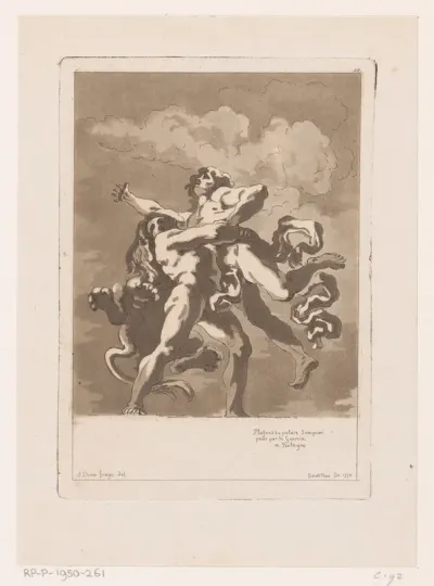 Hercules worstelend met Antaeus