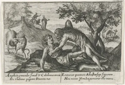 Hercules worstelt met Acheloüs