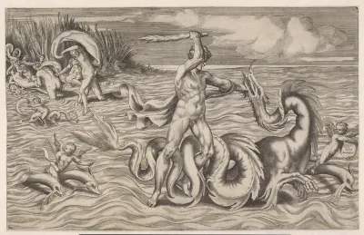 Hercules worstelt met Acheloüs