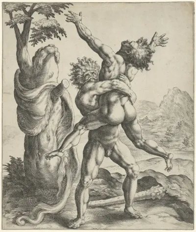 Hercules worstelt met Antaeus