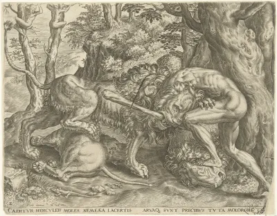 Hercules wurgt de Nemeïsche leeuw