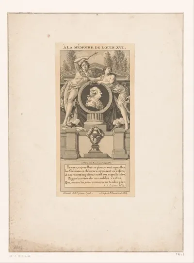 Herdenkingsportret van Lodewijk XVI in medaillon