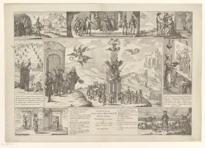 Herdenkingsprent met portret van Jozef II, Duits keizer