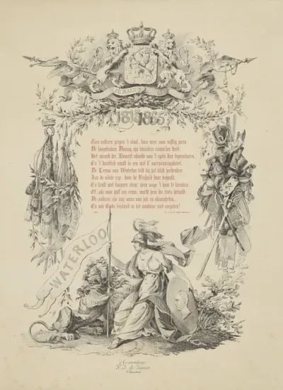 Herdenkingsprent ter nagedachtenis van de Slag bij Waterloo