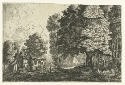 Herder bij een bosrand