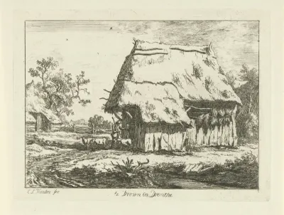 Herder bij een schaapskooi