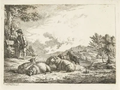 Herder en melkmeid in gesprek