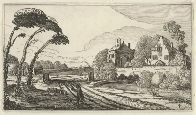 Herder in een landschap
