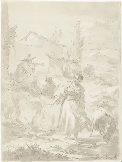 Herder met schalmei