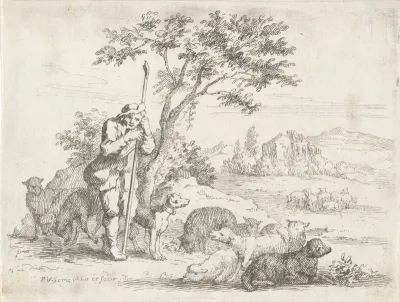 Herder met zijn kudde