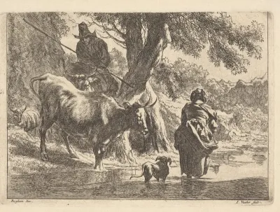 Herders bij een voorde