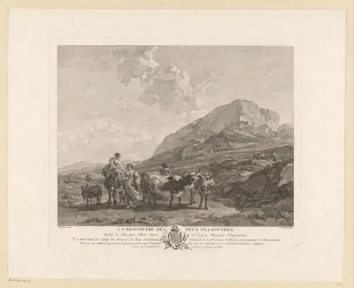 Herders in een rotsachtig landschap