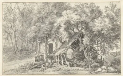 Herdershut tussen bomen