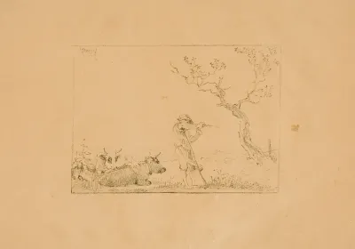 Herdsman Sharpening a Scythe, with Cattle