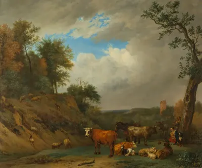 Herdsmen with their cattle