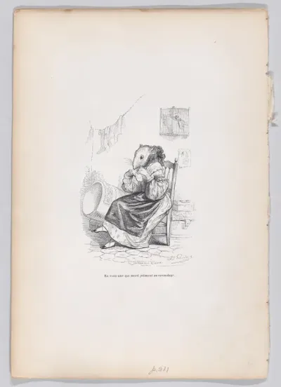 Here is one who mends by nicely biting, from "Scenes from the Private and Public Life of Animals"