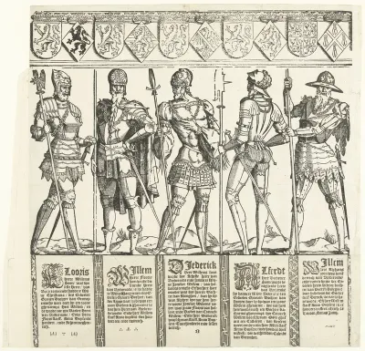 Heren van Brederode, van Zyphridus tot en met Reinout III (linker middenblad)
