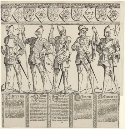 Heren van Brederode, van Zyphridus tot en met Reinout III (rechter middenblad)