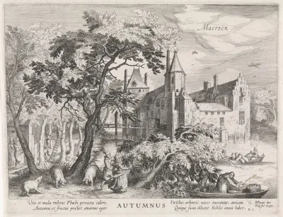 Herfst: gezicht op kasteel Maarssen