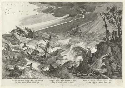 Herfst: storm op zee