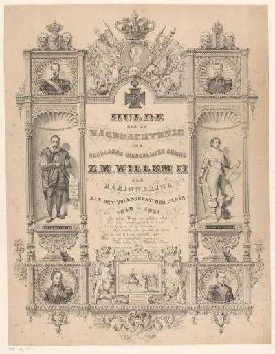 Herinnering aan de volksfeesten in 1830 en 1831 en Koning Willem II