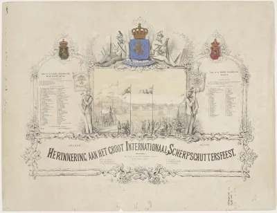 Herinnering van het Groot Internationaal Scherpschuttersfeest te Arnhem, 1858