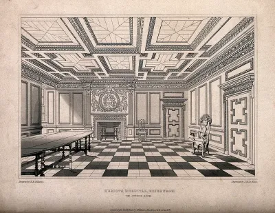 Heriot's Hospital, Edinburgh: the interior and Council Room