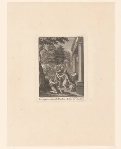Herkenning van Daphnis en vlucht van Gnathon