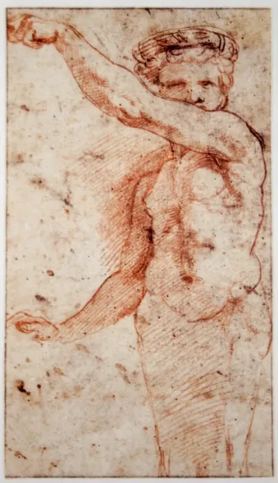 Herm with raised left arm, right arm lowered
